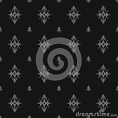 Thai silk fabric vector pattern Cartoon Illustration